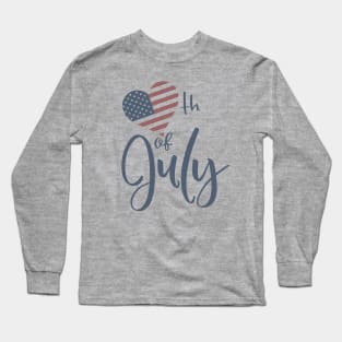 4th Of July Vintage American Flag Long Sleeve T-Shirt